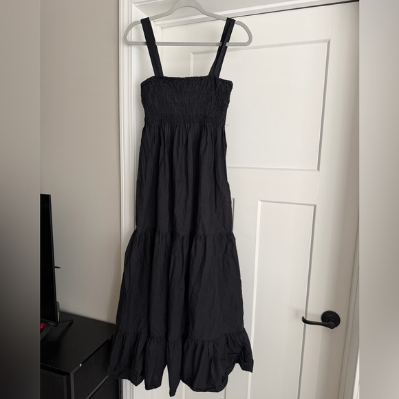 Zara Dresses & Skirts - Zara Black Smocked Tiered Maxi Dress with Straps